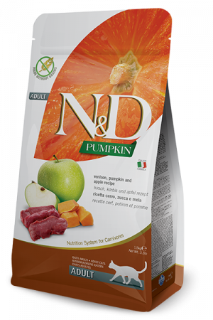 FARMINA N&D NATURAL & DELICIOUS Cat Grain Free Venison, Pumpkin & Apple 5kg